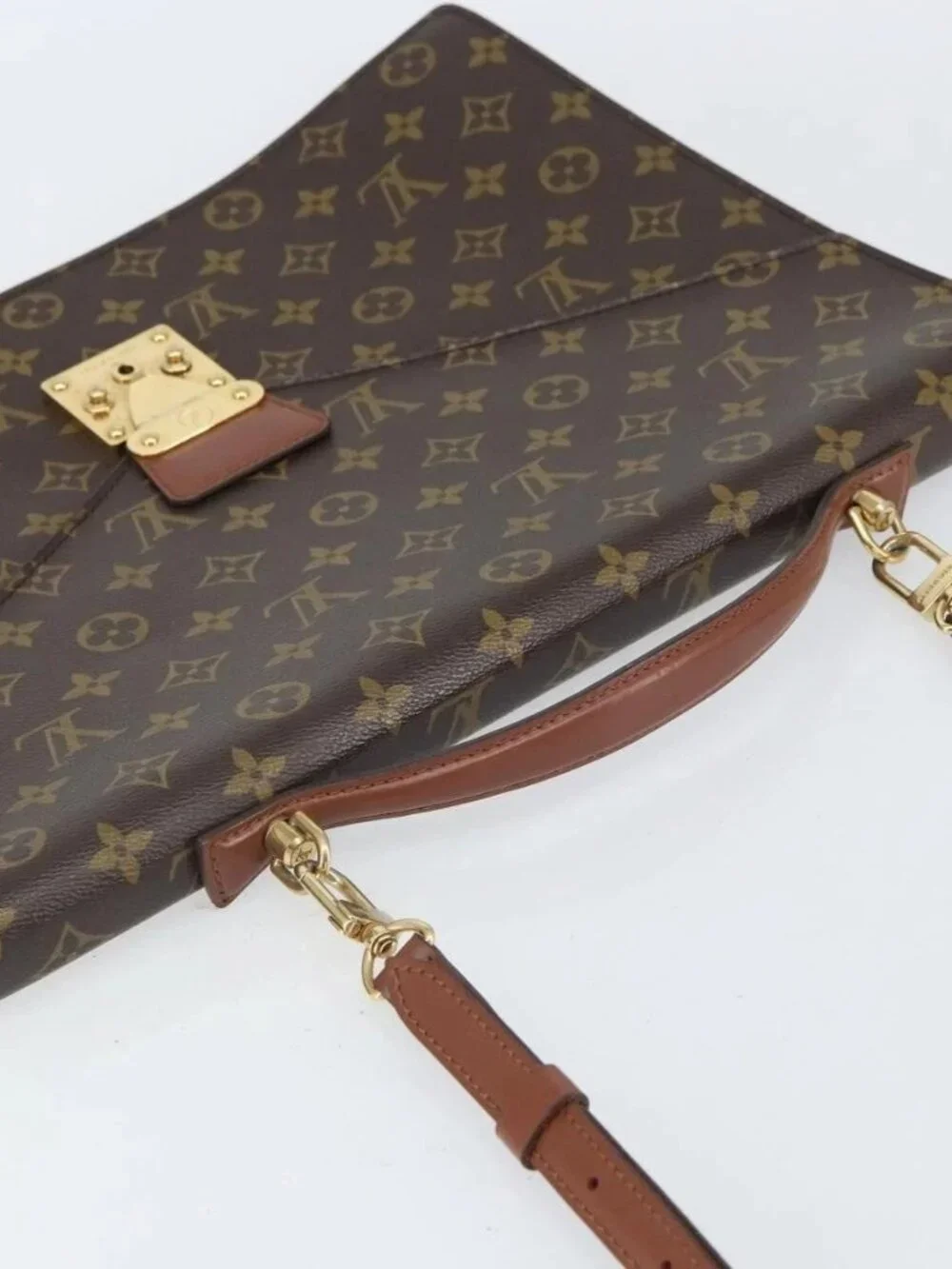 LOUIS VUITTON Monogram Porte Documents Bandouliere Bag M53338 LV Auth ep12567